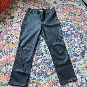 KanCan Black Straight Leg Faux Leather Pants